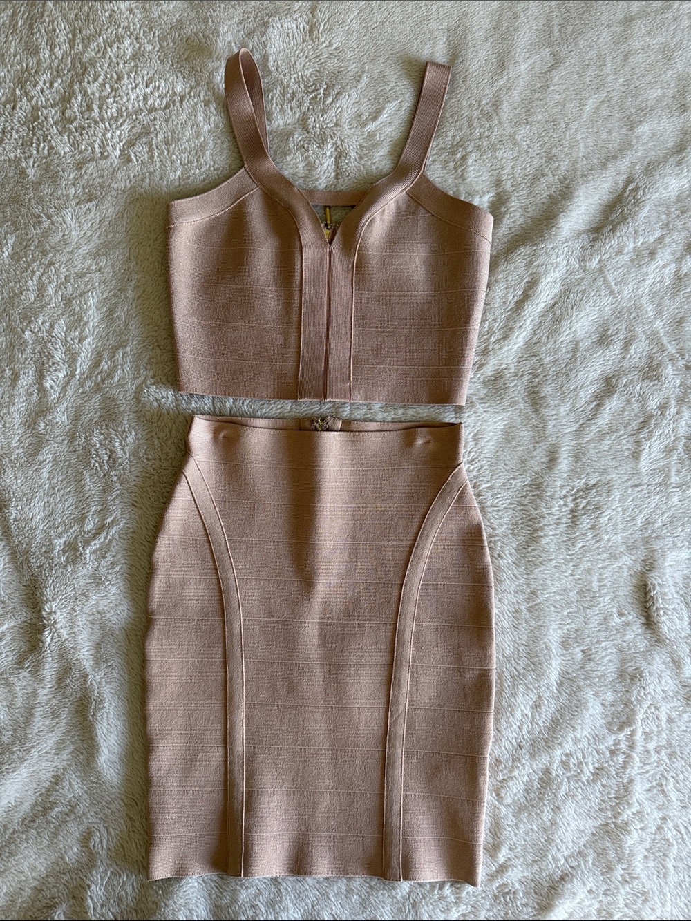 GUESS Women’s Two-Piece Knit Pencil Skirt Set in Blush